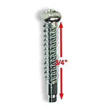 Load image into Gallery viewer, #5 Phillips head screw 3/4 inch length measurement bright zinc steel