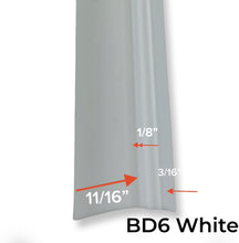 Load image into Gallery viewer, Snap-In Vinyl Glazing Bead B6 Profile Dimensions 7 Ft Measurements