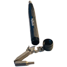 Load image into Gallery viewer, PipeKnife multi-bit screwdriver tool with replacement bits and mounting screws for window and door hardware repair.