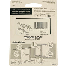 Load image into Gallery viewer, Prime-Line F2673 sliding window sash lock installation dimensions and specifications