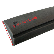 Load image into Gallery viewer, V16 gray flat vinyl glazing spline side view showing 1/2 inch width measurement