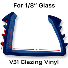 Load image into Gallery viewer, V31 glazing vinyl for 1/8 inch insulated glass with measurement diagram showing profile dimensions