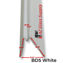 Load image into Gallery viewer, Snap-In Vinyl Glazing Bead BD5 Profile Dimensions 7 Ft Measurements
