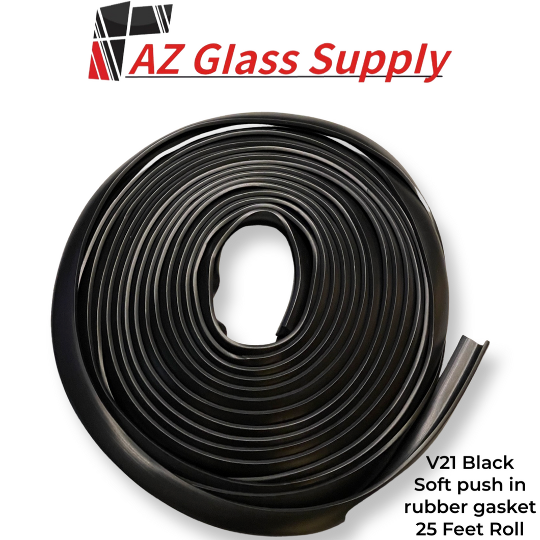 V21 Soft Push in Rubber Gasket For Windows - Black