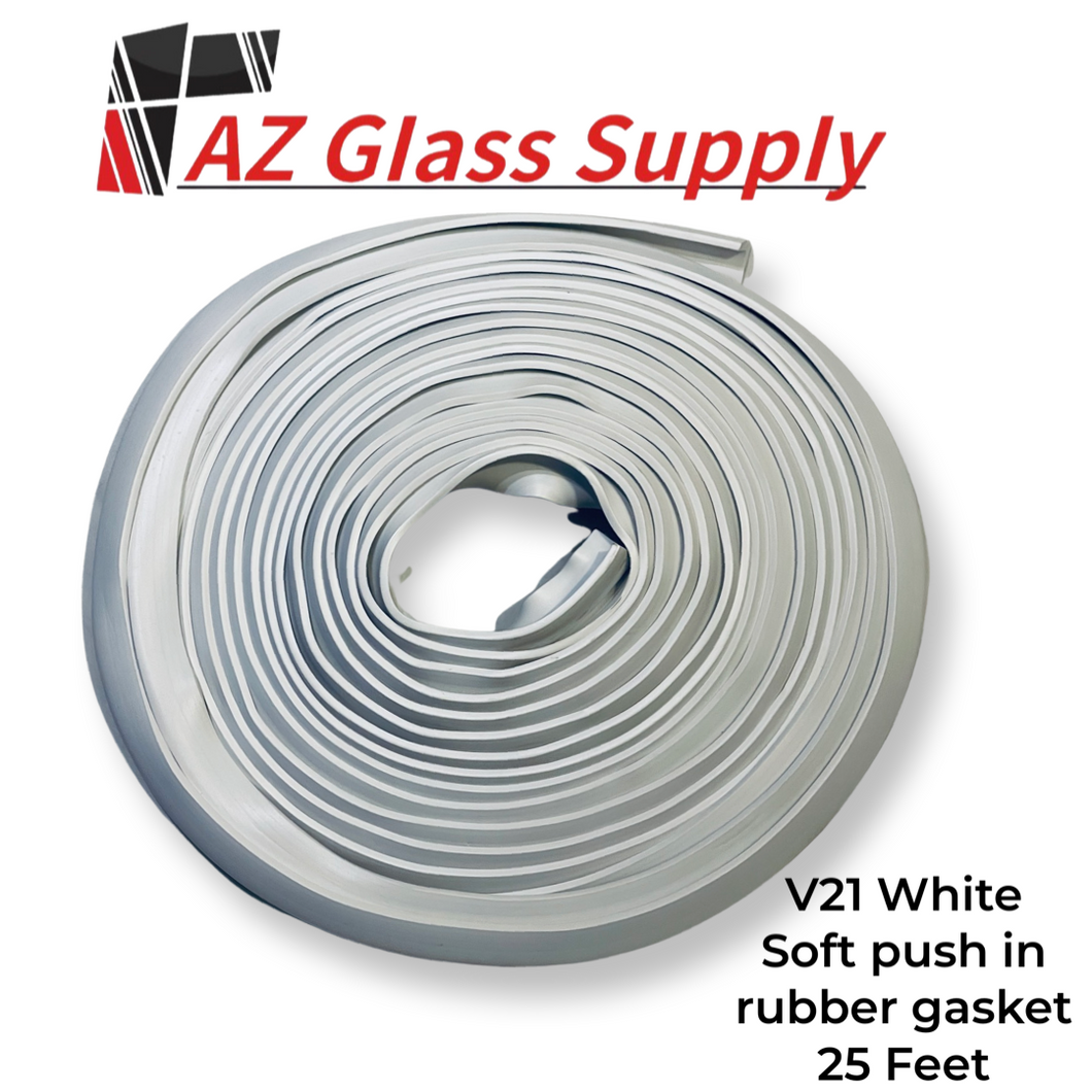 V21 Soft Push in Rubber Gasket For Windows - White